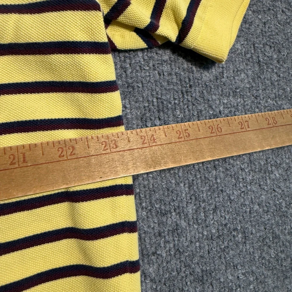 Vintage Polo Ralph Lauren XL Yellow Striped Short Sleeve Polo Shirt Pony Logo